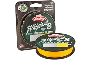 Berkley Whiplash 8 Braided Fishing Line - 100% Dyneema 8 Strand Braid for Saltwater and Freshwater Fishing