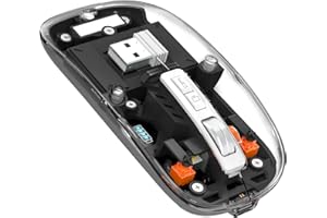 MAGIC-REFINER Ratón Inalambrico Recargable, 2,4G+Bluetooth 5.0 Silencioso y ErgonóMico RatóN, 2400 dpi Ratón Gaming Ultra Delgado con Receptor USB-Nivel de Batería Visible para Portatil/PC/Mac-Negro
