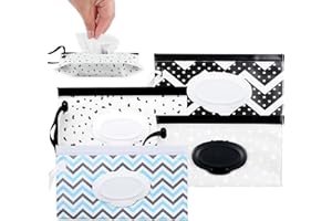 ROONTIN 4Pcs Reusable Baby Wet Wipe Pouch - EVA Water-Proof Dispenser for Clean and Portable Wipes, Refillable Travel Wet Wipe Pouch Bags, Perfect for Babies, Moms, and Elderly
