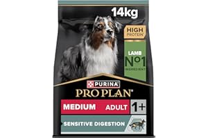PURINA PRO PLAN | Sensitive Digestion | Croquettes complètes pour chien adulte de moyenne taille | Favorise un système digestif sain | Riche en Agneau | Croquettes | Sac de 14kg
