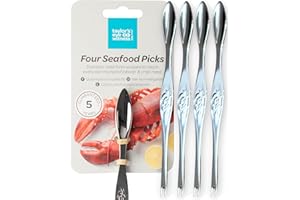 TAYLORS EYE WITNESS Taylor’s Eye Witness Premium Stainless Steel Seafood Picks Set – 4 Dual-Ended Shellfish Forks (16.5 cm) for Crab, Lobster & Prawns. Elegant, Durable Tools for Seafood Lovers