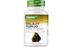 ‎VIT4EVER vit4ever Mumijo Shilajit - 300 Kapseln - Hochdosiert mit 1500 mg pro Tagesportion - Original Himalaya 10:1 Extrakt - Ohne unerwünschte Zusätze - Vegan