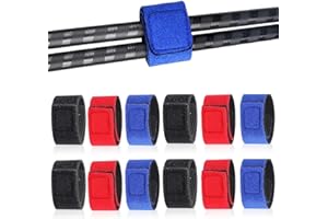 JOCXZI 12pcs Fishing Rod Straps Fishing Rod Belt 3 Colors Fishing Rod Straps Fishing Rod Bands Elastic Fishing Rod Strap for Bundling Fishing Rods, Badminton Rackets, Golf Clubs
