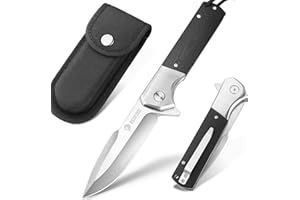 NedFoss BEAST Afilada navaja plegable, navaja de bolsillo con clip, cierre de forro seguro, Cuchillo de una mano de acero d2, adecuada para camping, Adecuado para camping, senderismo