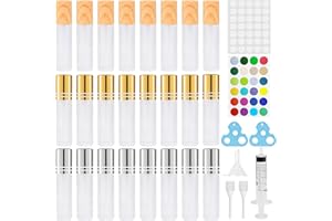 Bohoray Roll on Glasflaschen für Ätherisches Öl, 24pcs Roll on Flasche Leer 10ml, 3 Arten von Deckeln Rollon Flaschen für Öle, Roll on Ätherische Öle mit Edelstahl Roller Bällen für Parfüm, Massage