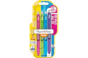 Paper Mate InkJoy długopisy żelowe, średni punkt – zabawa mieszanka + bonus, 4 sztuki w opakowaniu