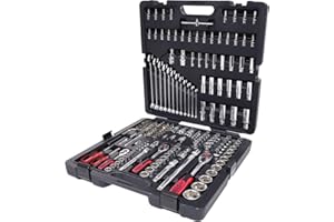 KS Tools 918.0216 - Caisse à Outillage Complète - Coffret Douille et Accessoires en 1/4", 3/8" et 1/2"- Outils Mécanique Chrome Plus en chrome vanadium, Clé à Cliquet - 216 pcs