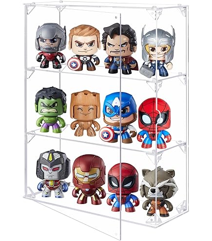 Anulely Clear Display Case Voor Figuren, Wandgemonteerde Pop Opbergdoos, Stofdicht 3 Layer Transparante Display Stand Display Box Voor Collectibles Poppen Miniatuur Beeldjes