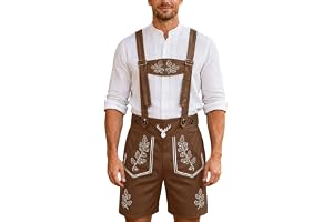 Oktoberfestdräkt för män, hängslen, Lederhosen, klassisk, Bayern, fest