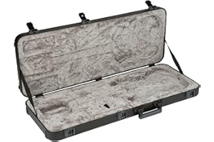 Fender Deluxe Estuche de Guitarra Moldeado, Strat,Tele, Negro, Se Adapta a la Mayoría de Guitarras Eléctricas Stratocaster y Telecaster, Protección de Alta tecnología