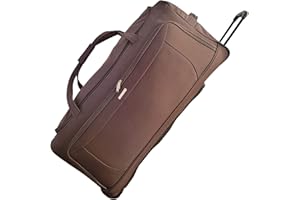 LILOSAC Sac de Voyage à Roulette - Grande Taille - 90 cm de Long - Sac à Roulette 182 L – Sac de Voyage à Roulette (Brun, 90 cm)