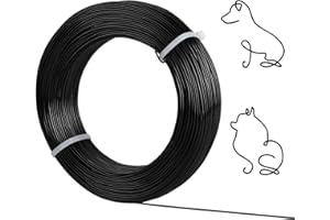 Supaway 1,5 mm Fil D'Aluminium 100m de Longueur Craft Fil D'Aluminium Fil de Bricolage Fil D'Aluminium à Modeler pour la Fabrication de Bijoux Artisanat Modeler des Armatures Sculptures Noir