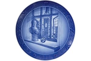 Royal Copenhagen 1074923 - Orecchino per orecchie, edizione 2025, motivo: Queen Juliane Marie, colore: blu, diametro circa 18 cm, colore: Blu