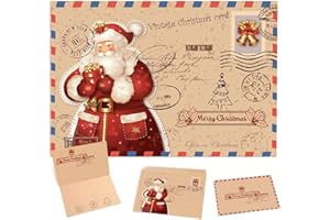 ANGUXER Tarjeta de Navidad, 15 pcs Navidad tarjeta de felicitación con sobres, tarjetas de felicitación en blanco, postales Navidad para saludos familia, amigos, niños (E)