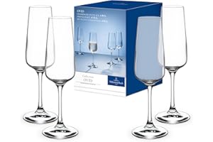 Villeroy & Boch - Ovid Bicchiere da Champagne, Spumante Set di 4 Trasparente, Lavabile in Lavastoviglie, Flutes Champagne Cristallo, Flute Prosecco, Set Bicchieri Champagne, Cristallo