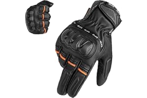 EVO Fitness Motorbike Motorcycle Gloves Thinsulate 3M Hipora Windproof Waterproof Winter All Weather Thermal Carbon Shell Fiber Knuckle Smartphone Touch Compatible