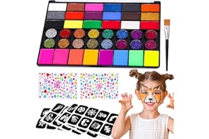 AOMANTIC SARL Body Painting, 42 Colori Face Painting, Truccabimbi Kit, Trucca Bimbi, Colori Truccabimbi Kit Anallergici Atossici, Colori Body Painting, Face Painting Bambini, per Bambini e Adulti, Halloween