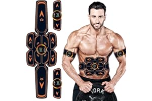 WUGEIN EMS Muskelstimulator Trainingsgerät,Smart Fitness-Gerät Bauchmuskel Trainingsmaschine,8 Modi & 19 Intensitäten,Wireless Portable Bauchgürtel Muskelaufbau ABS/Bauch/Arm/Bein