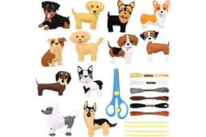 EPHOSHI Kids Sewing Kit, Felt Sewing Kit for Kids,12pcs Puppy Shapes Sew Your Own with Tools and Stuff,Art Craft Sewing Kits for Boys and Girls Age 8+,Birthday Gift for Children