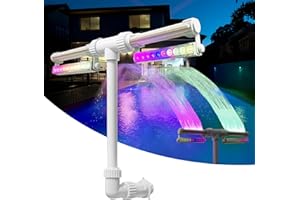 WORPARSEN Poolbrunnen für oberirdische Pools und Inground Pools, Einstellbarer Dual Spray Pool Belüfter mit 7 Farben LED Pool Brunnen Licht, 42 Modi Fernbedienung, Poolkühler für oberirdischen Pool