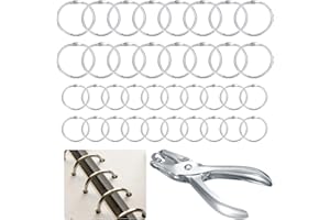 AIOUHMYM 100 Pièces Anneaux de Reliure, 25 mm & 35 mm Reliure Anneaux Métalliques, Bagues de Livre, Anneaux de Classeur Porte-clés pour Cahier Scrapbooking Bricolage