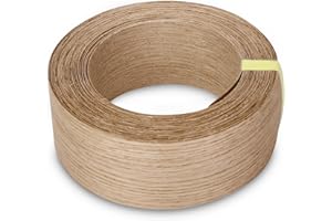 HERLLD Real Red Oak Iron-On Edging,Pre-glued Flexible, 50mm x 8 Metres Real Wood Tape Banding Oak Veneer Edging Tape Veneer Roll Preglued Hot Melt Adhesive Cabinet Repair Furniture Restoration