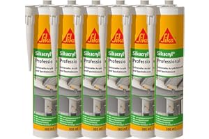 Sika – Acryldichtstoff – Sikacryl Professional Weiß – ideal für Dicht- und Anschlussfugen – für den Innenbereich – geringer Schrumpf – 6x 300 ml