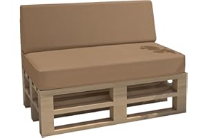 ‎CHILLY PILLEY chilly pilley Palettenkissen Gartenkissen Wasserdicht Palettenauflage Palettenpolster Indoor Outdoor Waschbar Abnehmbar Sitzkissen Rückenkissen (2er Set, Beige)