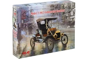 ICM- 1:24-Modello T 1912 Commercial Roadster, US Car, Colore Nero, ICM24016