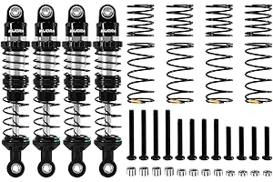 INJORA 80mm Stoßdämpfer Zweifeder-Dämpfer Dual Rate Federölstoßdämpfer für TRX4 SCX10 1/10 RC Crawler