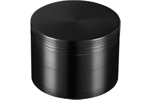 LIHAO Grinder Crusher 4-Teiliges Set Mühle Zinklegierung mit Pollen Scraper für Spice Kräuter Gewürze Herb (Mini 5 x 3,5 cm, Schwarz)