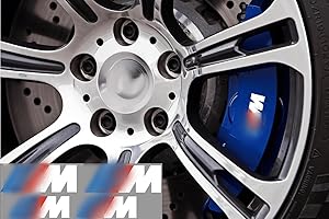 AUFGEKLEBT Bremssattel Aufkleber 4 Stück Weiß Performance Streifen - Hitzebeständig, Wetterfest, UV-beständig - Performance Tuning Auto Sticker für Motorsport Racing - Selbstklebend kompatible