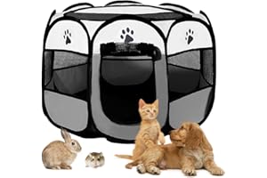 Welpenlaufstall 91x91x58cm, Faltbar Hundelaufstall für Wohnung, BRIMOREA Katzengehege, Kaninchengehege innen，für Laufstall Hund, Katzen, Hasen und Kleintiere sowohl drinnen als auch draußen(Grau)