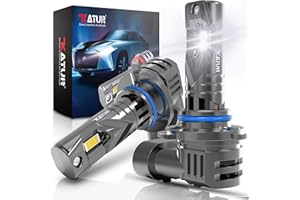 KATUR HIR2 LED Lampadine Fari per Auto, Canbus 100W 20000LM 6000K Bianco Senza Fili Plug & Play LED HIR2 9012 Abbaglianti o Anabbaglianti 400% Luminosità 1:1 Mini Dimensioni, 2pcs Lampadina HIR2