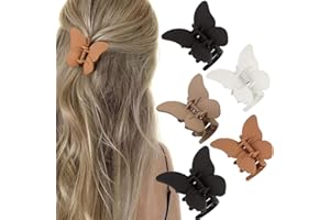 5 Stück Mittelgroß Haarklammer, Zsperkla Rutschfeste Haarspangen Schmetterling Haarspange matte Haarklammern für Frauen und Mädchen