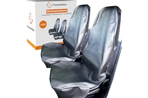 ‎PREISWERT & GUT Preiswert&Gut Autositzbezug 2er Set L universal, wasserdichter Kunstleder Sitzschoner für Vordersitze, robuster Schonbezug für Werkstatt Auto und Hund, schwarz