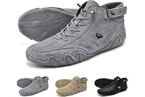 OVERHIL1S Stivali Alti In Velcro In Pelle Scamosciata Fatti A Mano Italiani - Scarpe Becks Scarpe Da Ginnastica Casual In Pelle Scamosciata Impermeabili, Stivali Chukka Da Uomo Antiscivolo Traspiranti All'apert