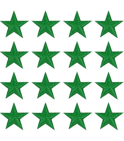 Green Star - Toppa Ricamata Termoadesiva E Da Cucire, Distintivo A Stella Verde Per Abbigliamento, Borse E Progetti Fai Da Te, 8,5 Cm