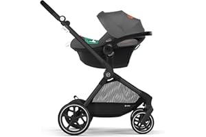 CYBEX Gold Kinderwagen EOS 2-in-1 mit Babyschale Aton B2 i-Size und Babyschalen-Adapter, Reisesystem, Ab Geburt bis 22 kg (ca. 4 Jahre), Lava Grey (Grau)