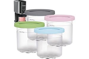 PACIENJO 4 Stück Eiscreme-Behälter für Ninja Creami, kompatibel mit Ninja Creami Eismaschinen der Serie NC301 NC300 NC299AMZ, wiederverwendbar, BPA-frei und spülmaschinenfest