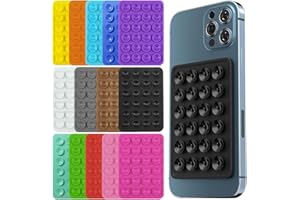 WIRZUL Lot de 14 supports de téléphone à ventouse en silicone avec supports adhésifs, compatibles avec tous les modèles de téléphones, ventouse telephone portable, parfaits pour les selfies et les vidéos.