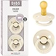 BIBS Colour Soother 2-Pack, BPA Free Dummy Pacifier, Round Natural Rubber Latex, Made in Denmark, Size 2 (6-18 Months), Ivory