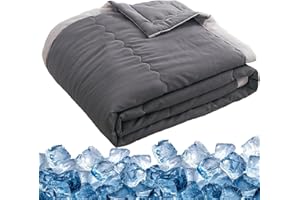 BEZHGOC Summer Cooling Blanket for Night Sweats, Lightweight Soft Cool Sheets Breathable Ice Blanket for Hot Sleepers Sofa Bed 140x100cm (Grey)