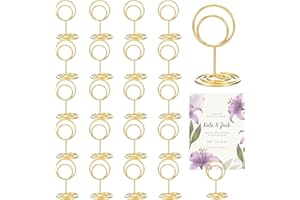 WY LIGHTING LEVEL 20 Pcs Table Number Holders, Place Card Holders, Gold Wedding Table Numbers Memo Photo Pictures Business Card Memo Holders Stands Table Card Holders for Wedding Party Reception Centerpiece Decorations