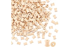 OLYCRAFT 300 pièces Bobines en Bois 14x13mm Mini Bobines en Bois Non Finies Bobines en Bois Naturel pour Les Arts et L'Artisanat de Bricolage