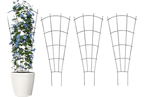 Thealyn Treillis de Jardin en Métal pour Plantes Grimpantes, Lot de 4, 60/82/109 cm (Noir, 82 cm)