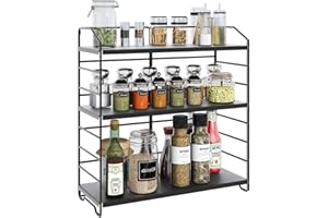 AIRUJIA Porta Spezie A 3 Livelli, Porta Spezie Per Cucina, Spezie Salvaspazio Portaspezie, Organizer Cucina, Ripiani Da Bancone Per Sala Da Pranzo, Ufficio, Ferroso