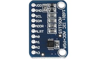 YWBL-WH 16 Bit I2C ADC Development Board Analog to Digital Converter Module for Microcontrollers Electronics Projects