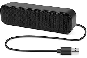Umitive Altavoces PC Mini, USB Barra de Sonido Portátil con Estéreo Envolvente 3D, Plug and Play, Diseño Antideslizante