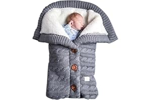 KOOMUAO Liemuao Winterfußsack, warm, für Babys, Fußsack, Decke, Kinderwagen, Babyschlafsack, Sherpa-Futter, Fußsack, Winter, geeignet für Babys von 0-6 Monaten (Grau)
